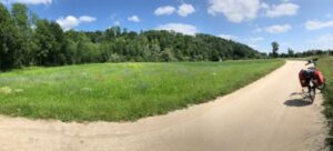p panorama mein fahrrad blumen feld